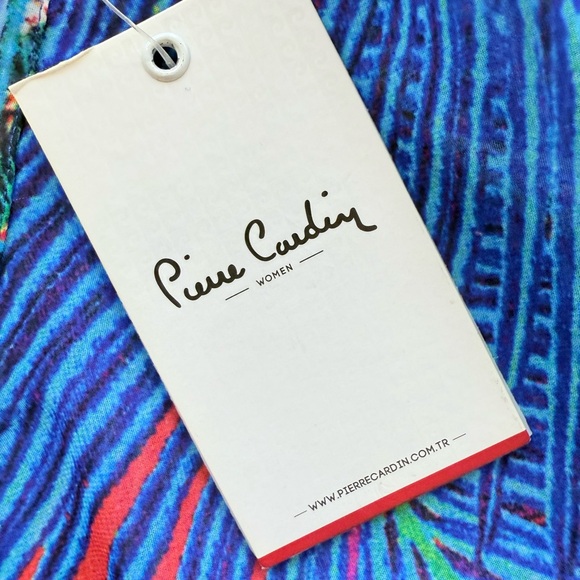 NWT Pierre Cardin Tropical Print Tunic Pareo Swim Cover Up Dress Size S - Picture 11 of 16